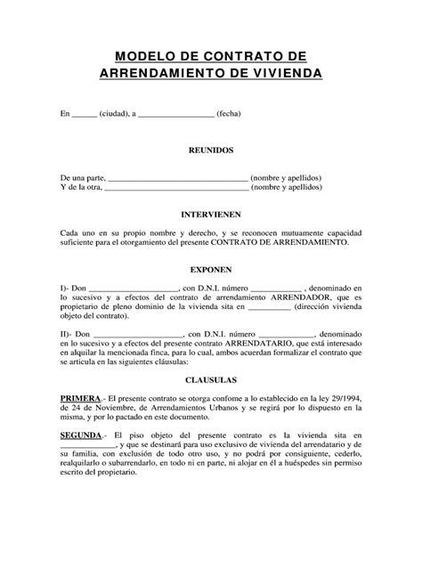 Contrato De Arrendamiento Form Fill Out And Sign Printable Pdf