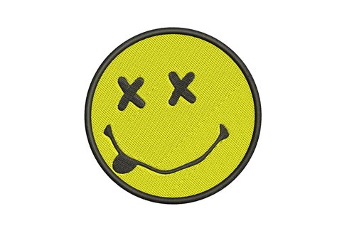 Smiley Patch Embroidery Design For Machine Embroidery Etsy