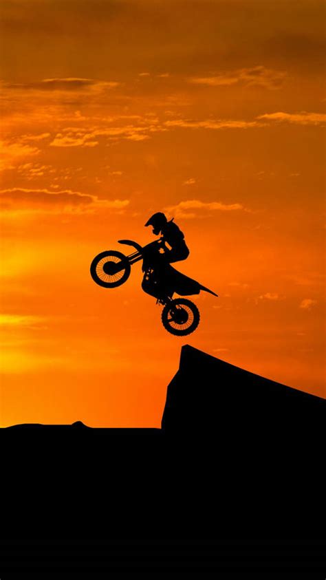 Download Motocross Sunset Jump Wallpaper