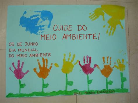 Cartaz Meio Ambiente Para Educação Infantil Na Escola Painel E Mural