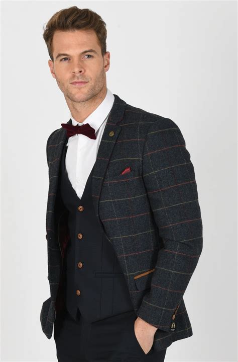 Eton Jacket With Max Navy Suit Mens Tweed Suits Menstweedsuits