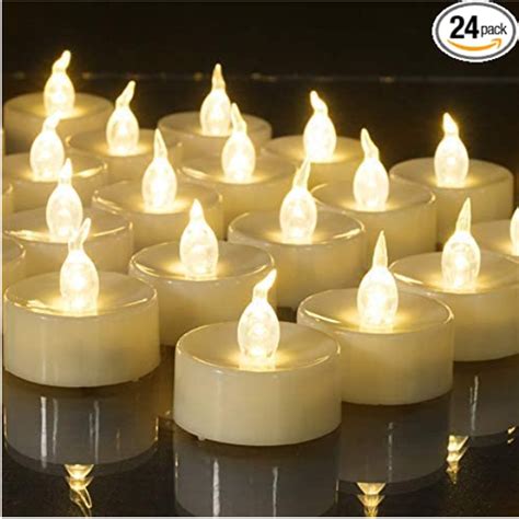 Lnkoo 24 Pack Flameless Flickering Led Tealight Candles Battery