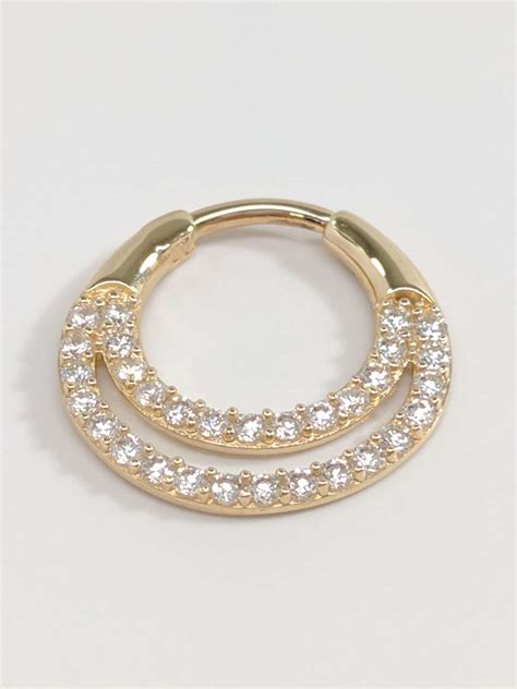 Want to find the perfect septum hot topic has got septum clickers you'll love. 14KT Yellow Gold Septum Ring | Nose Piercing | Septum Clicker | Jewelery