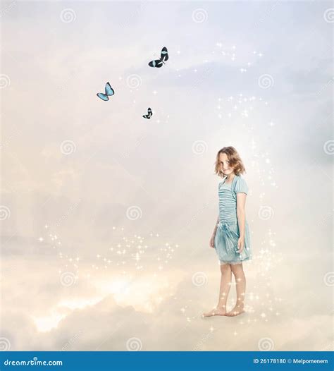 Girl In The Clouds Stock Photo Image Of Happy Concept 26178180