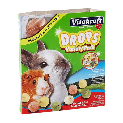 Macey has been watching videos about guinea pigs and how to care for them as pets. Vitakraft Drops Variety Pack Rabbit & Guinea Pig Treat | Petco