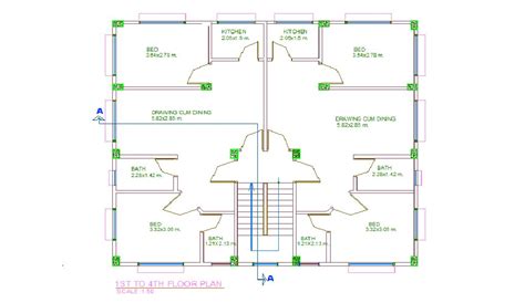 Five Storied Residential Building Plan Cad Files Dwg Files Plans