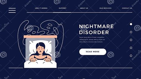 Nightmare Disorder Web Template Scared Woman Is Waking Up From A