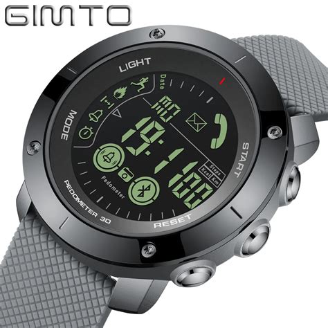 Gimto Sport Smart Watch Men Shock Stopwatch Waterproof Led Digital Male