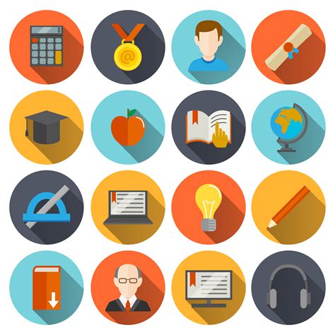E Learning Icons Flat Vector Art At Vecteezy