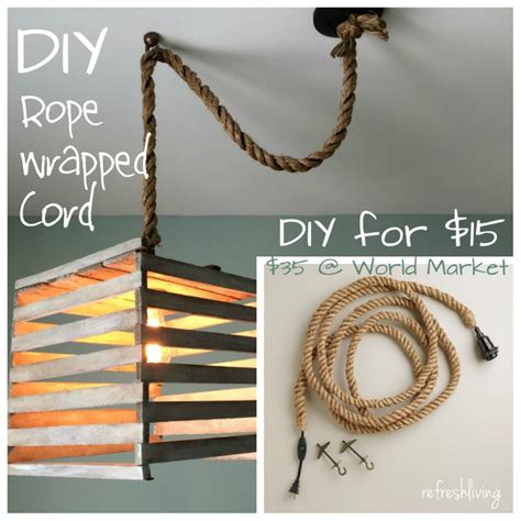 Diy Rope Pendant Cord Refresh Living