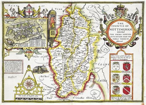 Map Wallpaper Vintage County Map Nottinghamshire From Love Maps On
