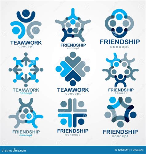 Teamwork And Friendship Concepts Created With Simple Geometric E Stock