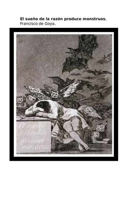 Redacción Goya Y El Barroco El Sueño De La Razón Produce Monstruos Francisco De Goya El