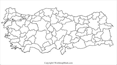 Printable Blank Map Of Turkey Outline Transparent Png Map