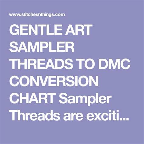 Dmc Floss Conversion Chart To Gentle Arts - Chart Walls