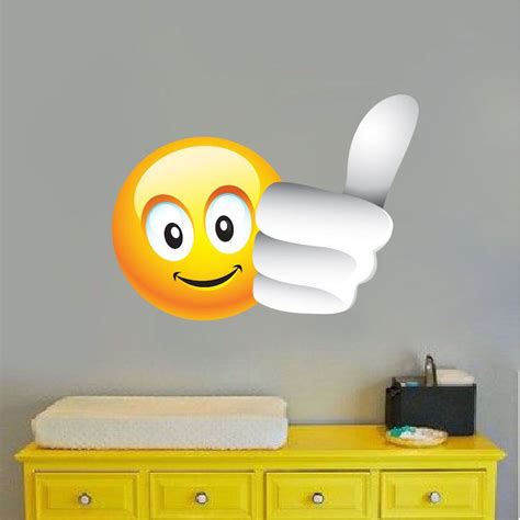 Thumbs Up Smiley Wall Decal Emoji Stickers Face Wall Decal