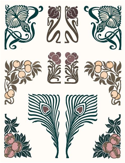 Image Result For Art Nouveau Leaves Vector Art Deconouveau Art