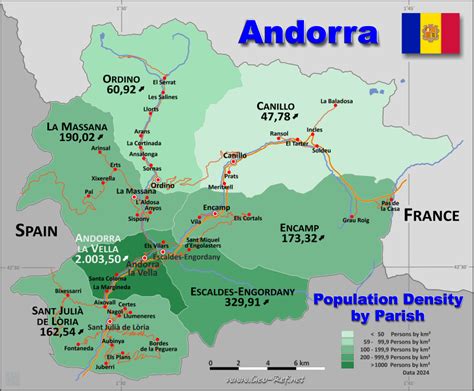 Andorra Country Data Links And Map By Administrative Structure