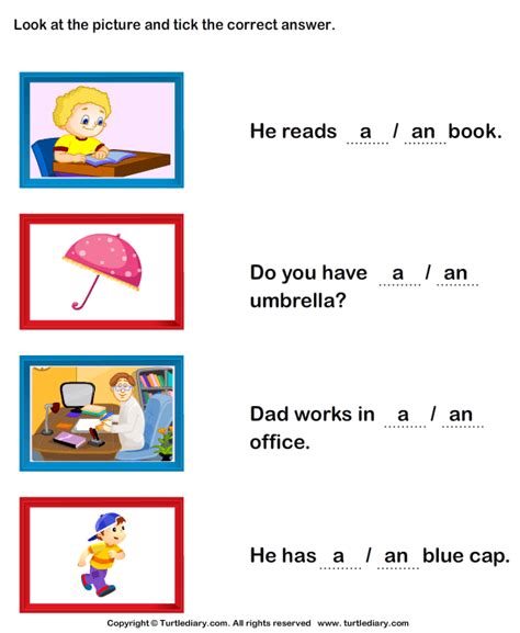The sentence below contains an example of an indirect question in the example above, the adjective clause tells us about the man. just ignore the main sentence and look at the adjective clause when deciding whether to use who, whom or. Complete the Sentence with A or An Worksheet - Turtle Diary