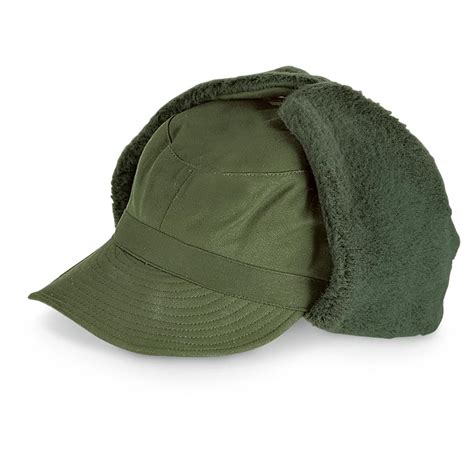 2 Used Swedish Military Surplus M59 Winter Caps Olive Drab 222887 Military Hats And Caps At