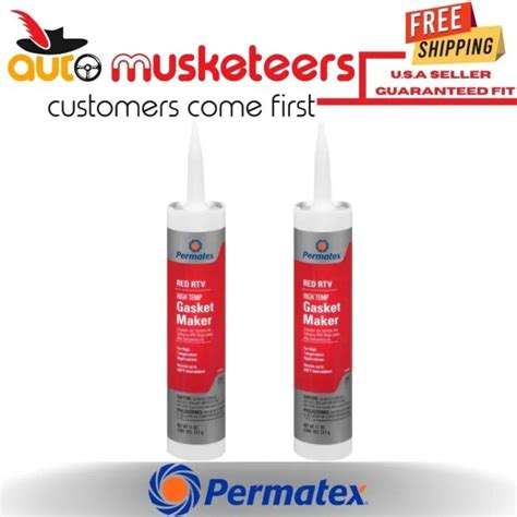 Permatex High Temp Red Rtv Silicone Gasket Maker Set Of Picclick