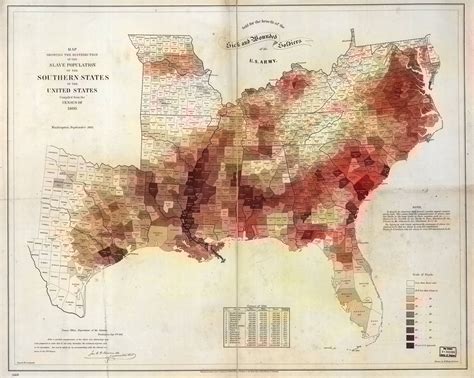 Map Showing The Slave Population Of Southern States 1861 Vivid Maps