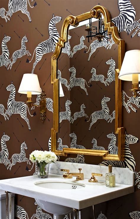 Norman faux wood shutters are designed to withstand natural elements like light, heat, moisture and salty air, making them one of the best blinds for bathroom windows. Zebra Wallpaper - Contemporary - bathroom - Massucco ...