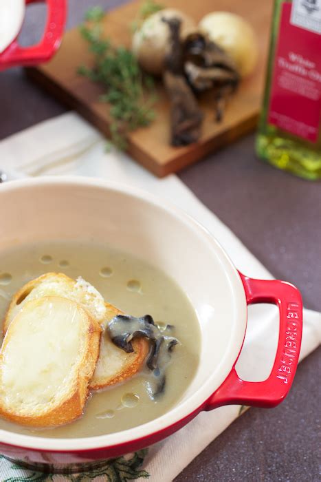 Add the flour and cook for 2 minutes. Mushroom, Potato and Brie Soup - The Girl in the Little ...
