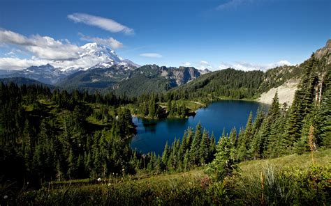 Landscape Nature Mountain Lake Forest Washington