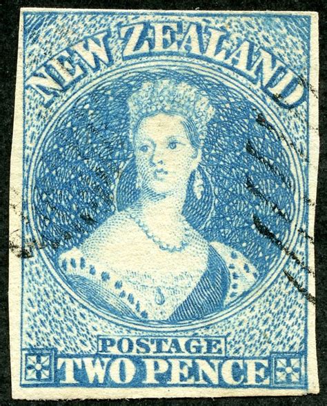 New Zealand 1858 Scott 8 2p Blue Victoria Postage Stamp Art Rare