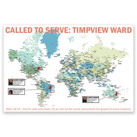 Personalized Lds World Mission Map Poster In Lds Mission Map Posters On