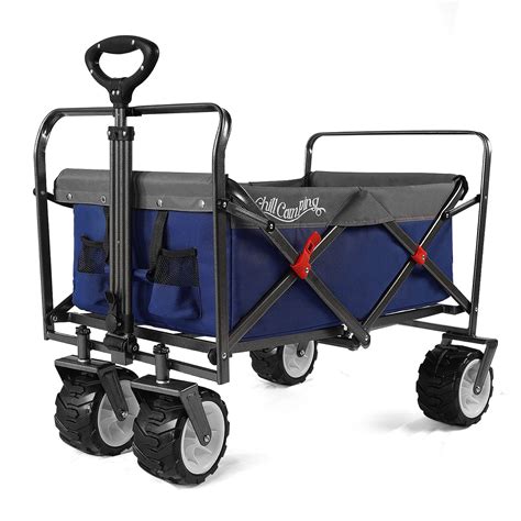 Collapsible Utility Wagon With Big All Terrain Wheels Heavy Duty