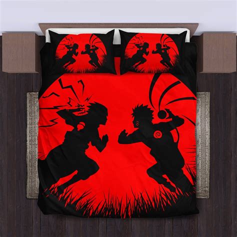 Naruto Vs Sasuke Bedding Set Duvet Cover And Pillowcase Set In 2022