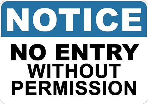 No Entry Without Permission Si