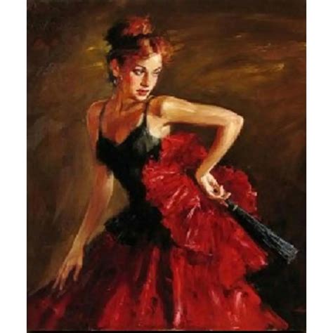 Beautiful Oil Painting Of Women Flamenco Dancer Woman Female Artwork On