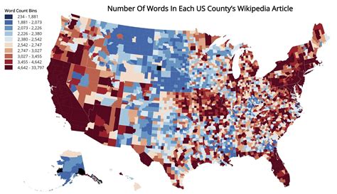 Oc Number Of Words In Each Us Countys Wikipedia Article And Per