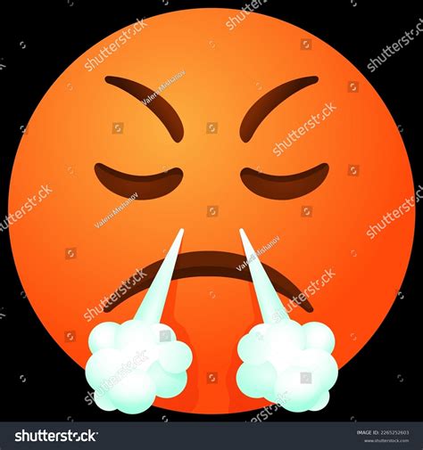 Angry Face Emoticon With Steam