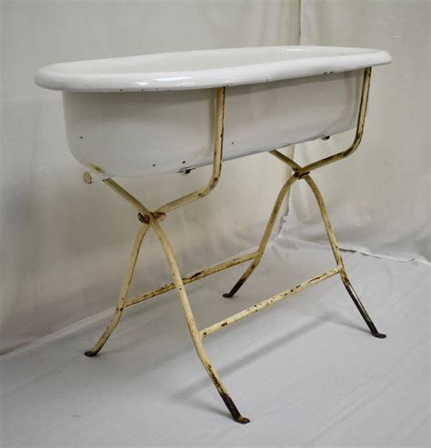 2 in 1 portable folding baby bath tub stand for wholesale item no. Vintage Porcelain Enamel Baby Bath on Folding Stand at 1stdibs