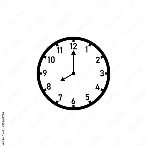 8 00 Clock Clipart Illustration
