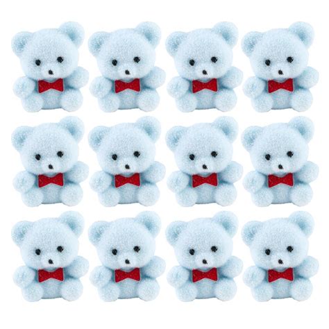 Miniature Flocked Teddy Bears Confetti Table Scatters Party
