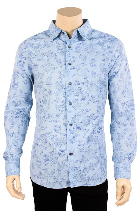 Check spelling or type a new query. Mens Floral Print Long Sleeve Casual Dress Shirt Button ...