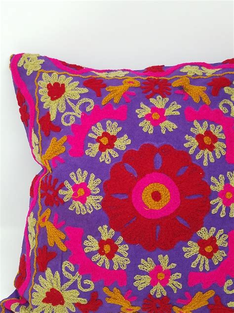 Beautiful Embroidered Decorative Pillow Cover Handmade Pillow Cover