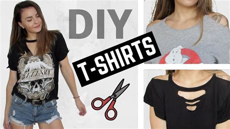 Diy Distressed Cut Out T Shirts ️ Owlipop Youtube