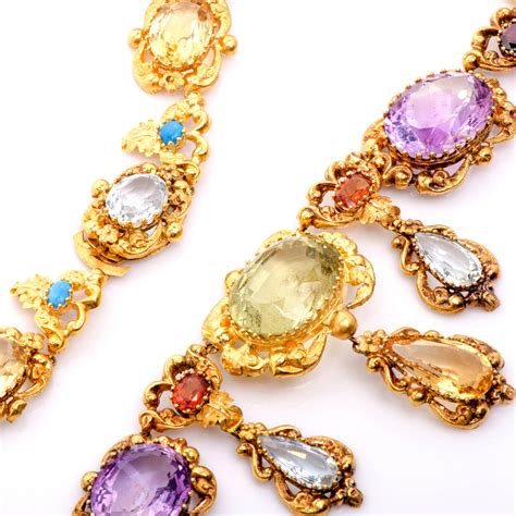 Multicolored Gemstone Gold Necklace Circa 1700s At 1stdibs