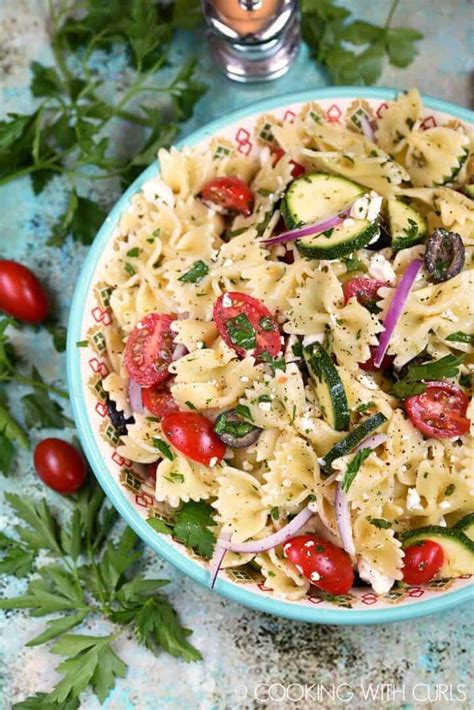 Mediterranean Pasta Salad Cooking With Curls