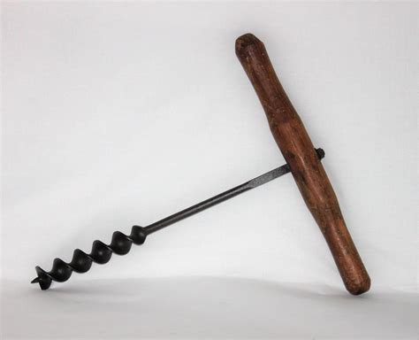 Antique Hole Auger Hand Drill Primitive Hand Tool