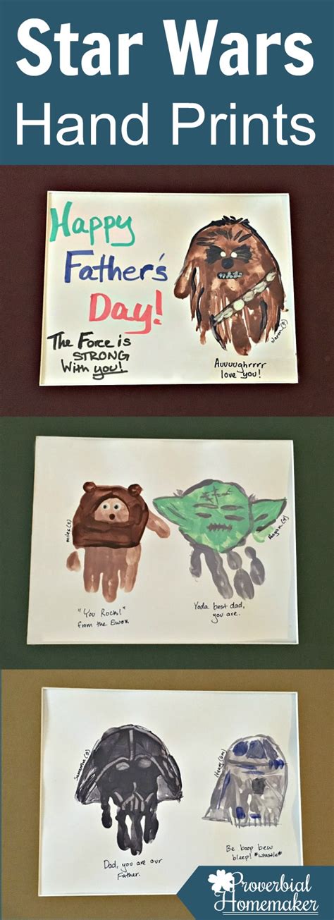 I know i am not the only one who has gone online looking for free printable father's day cards. Star Wars Hand Prints for Father's Day - Proverbial Homemaker