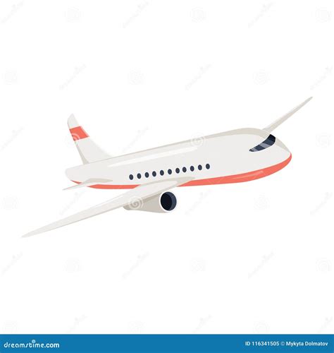 Illustration Of Airplane Flying In The Sky Cartoon Vector