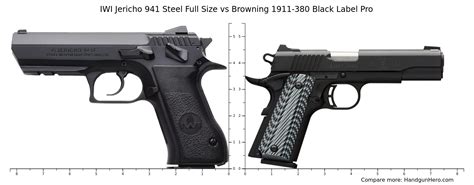 Iwi Jericho 941 Steel Full Size Vs Browning 1911 380 Black Label Pro