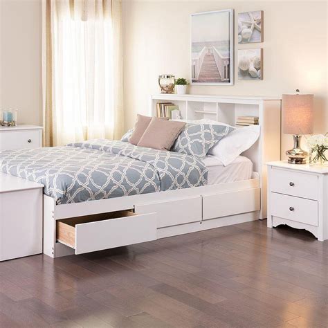 Prepac White Full Mates Platform Storage Bed With 6 Drawers The Home